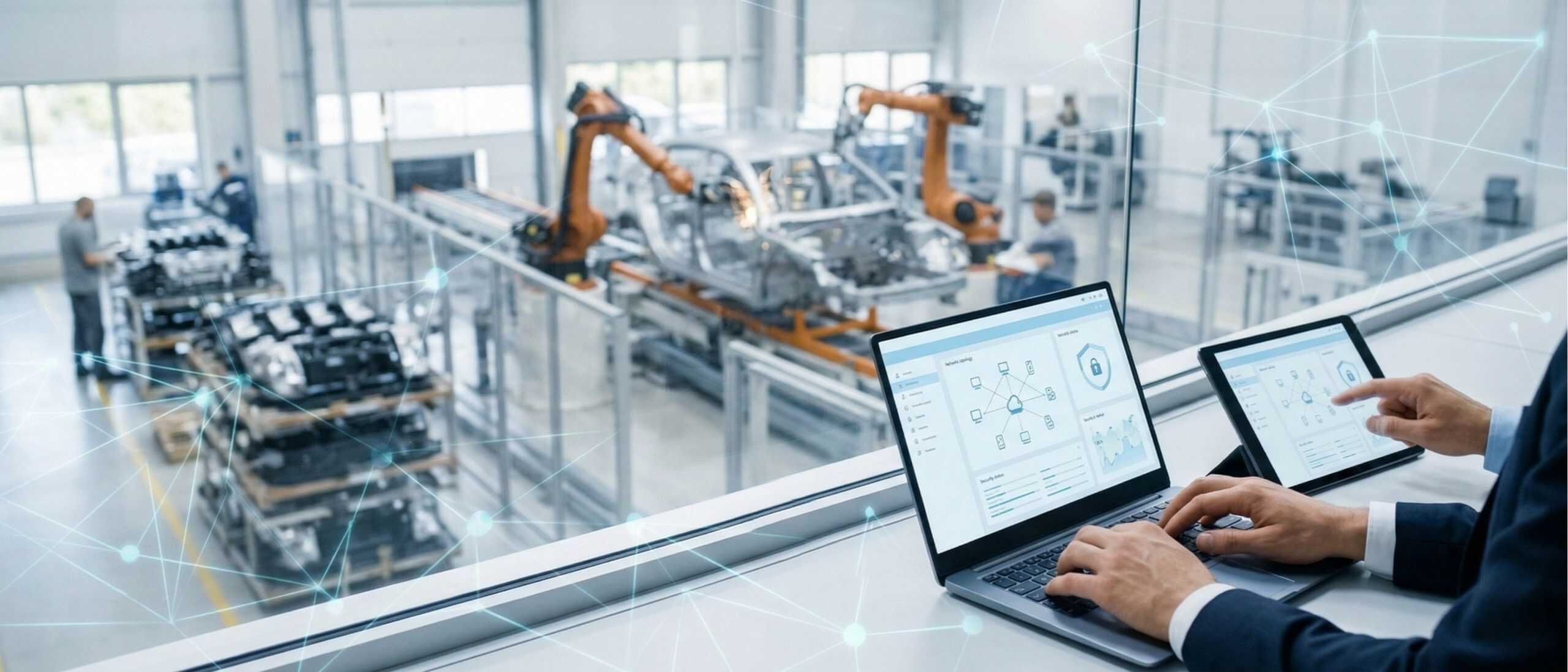 Automatisierung in der Automobilindustrie: Roboter und digitale Technologien optimieren die Produktion. Effizienz, Präzision und Qualitätssicherung stehen im Fokus der modernen Fertigung.